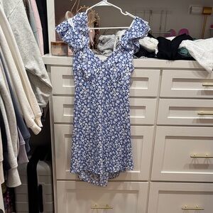 Floral Blue and White Dress